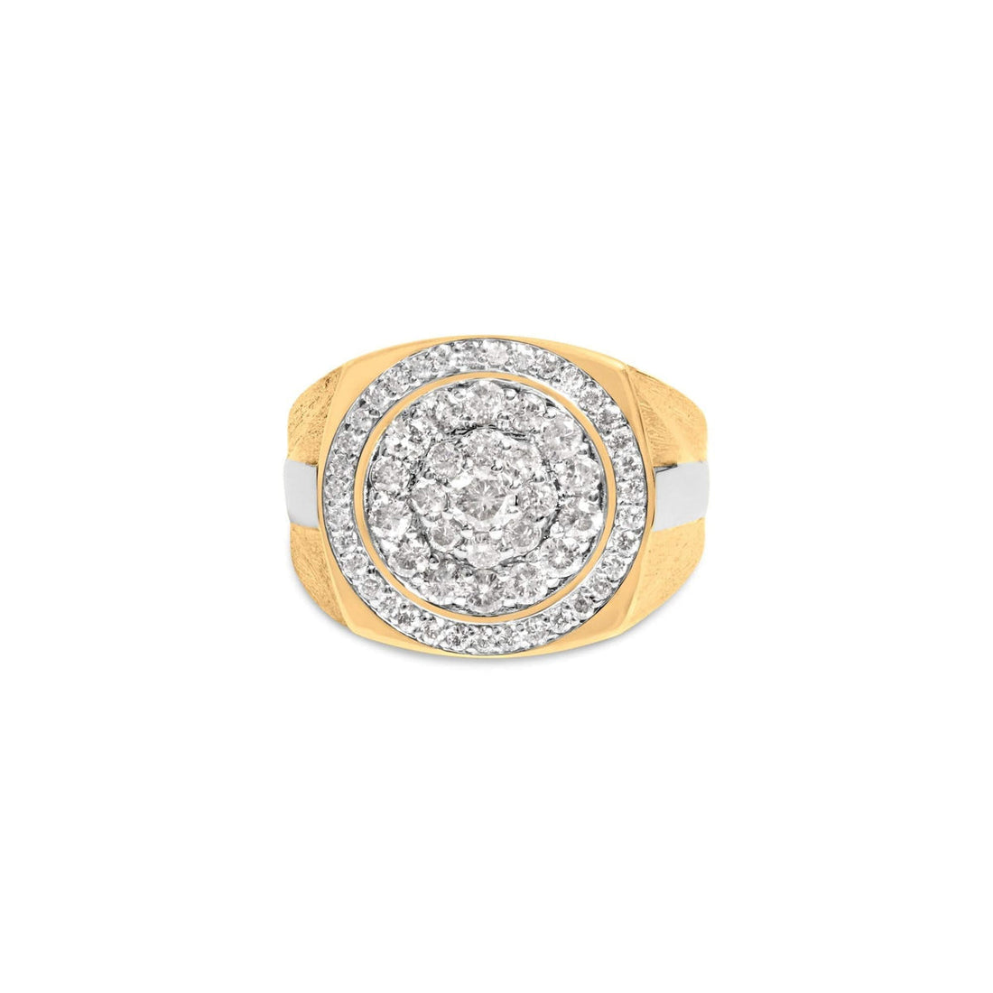 Men's 10K yellow gold diamond signet ring