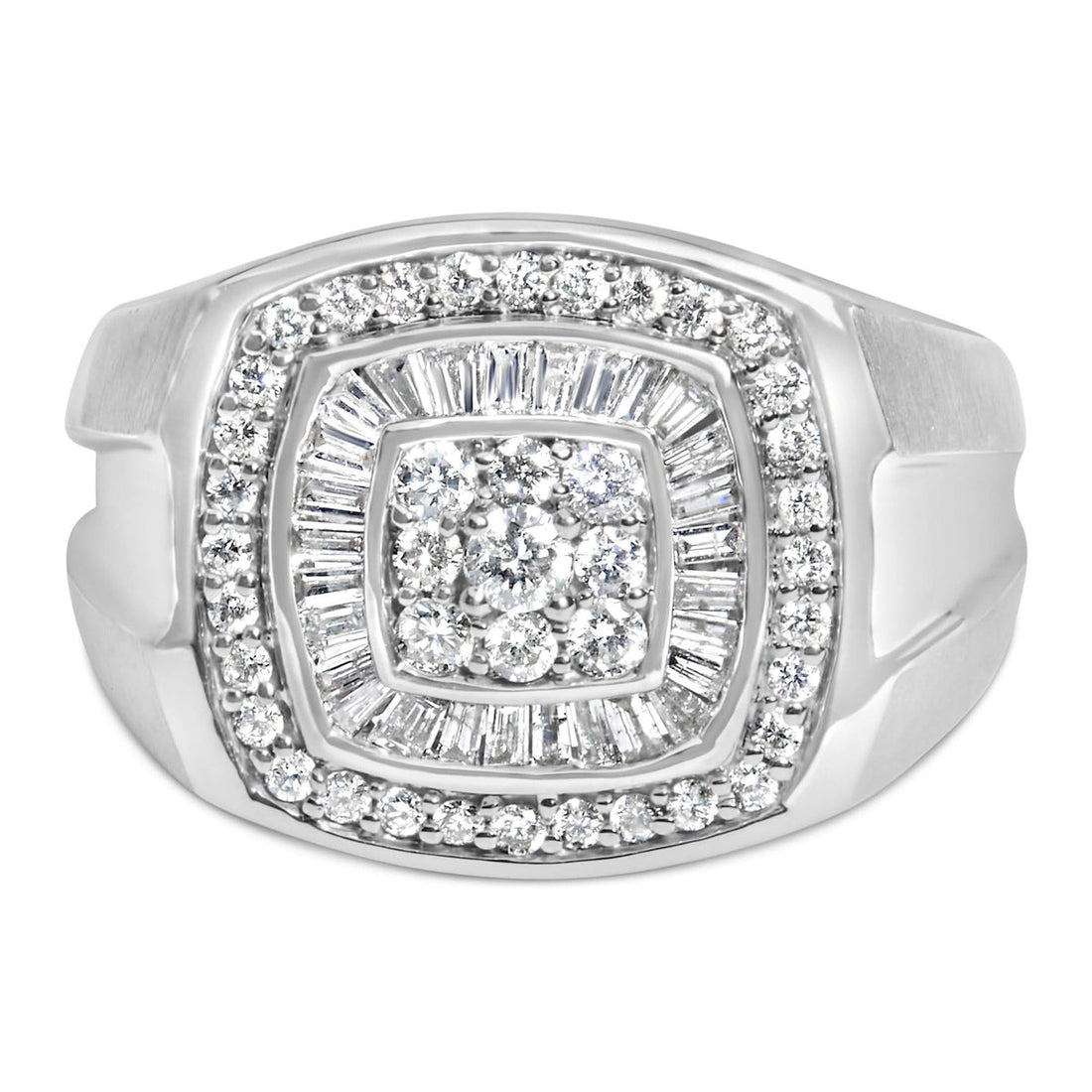 Men's 14K white gold diamond band ring