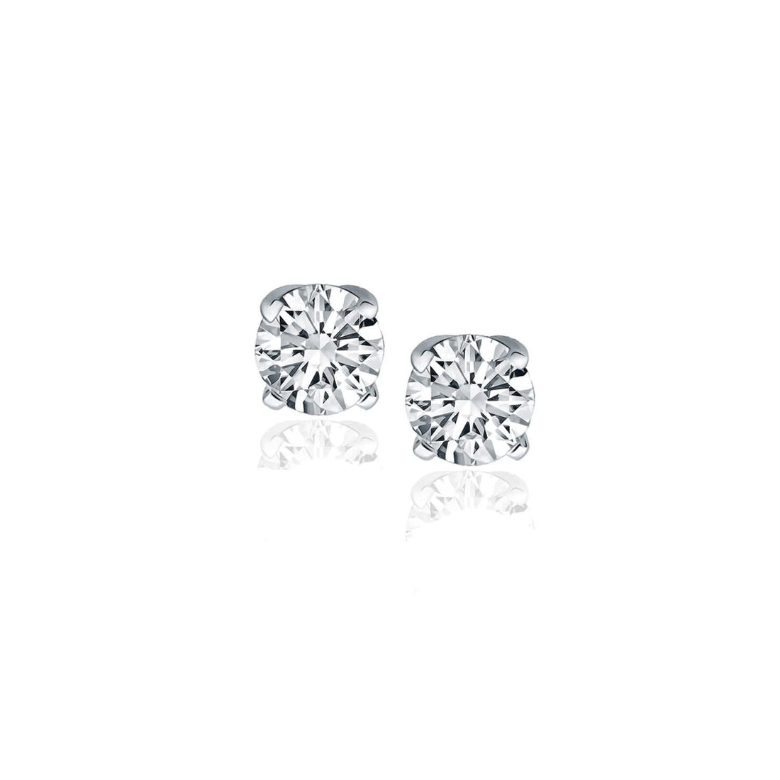 Men's 14K white gold diamond stud earrings