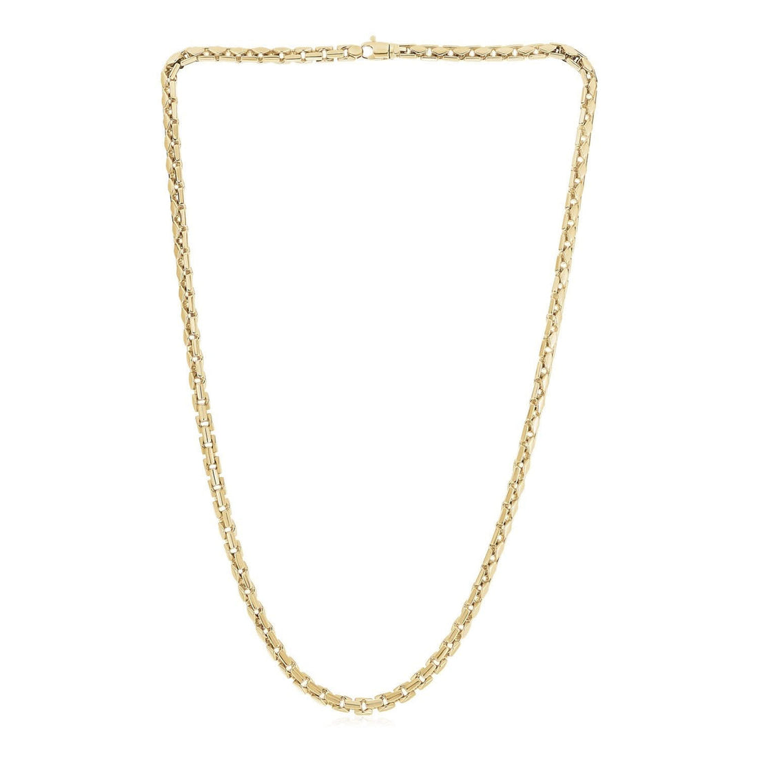Men's 14K yellow gold box-link chain necklace