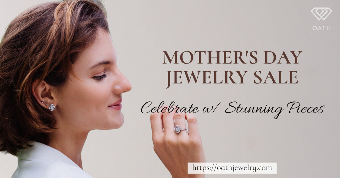 Mother's Day fine jewelry gift on a warm background for a Mother's Day jewelry gift guide.