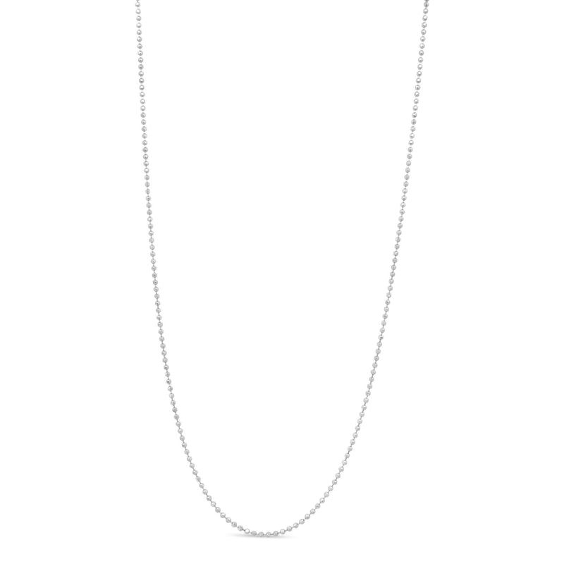 .925 Sterling Silver 0.7mm Slim and Dainty Unisex 18 925 sterling silver ball bead chain necklace, 0.7mm slim 18-inch unisex