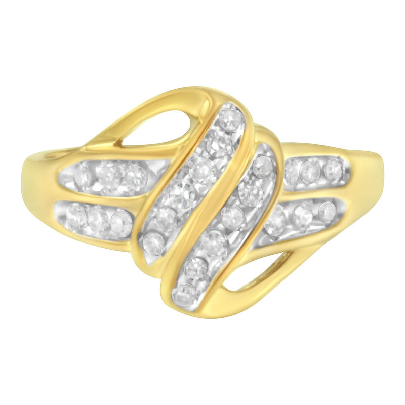 10K Yellow Gold Plated .925 Sterling Silver 1.0 Cttw Diamond Flower Cluster Open Halo Floral Ring (J-K Color, I2-I3 Clarity) 10K Yellow Gold Plated .925 Sterling Silver 1.0 Cttw Diamond Flower Cluster Open Halo Floral Ring (J-K Color, I2-I3 Clarity)-0