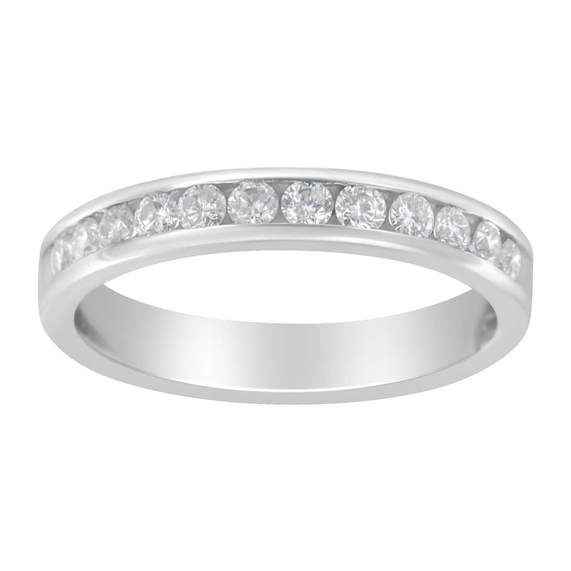 14K White Gold 1/2 cttw Diamond Band Ring (I-J Color, I2-I3 Clarity) 14K White Gold 1/2 cttw Diamond Band Ring (I-J Color, I2-I3 Clarity)-0