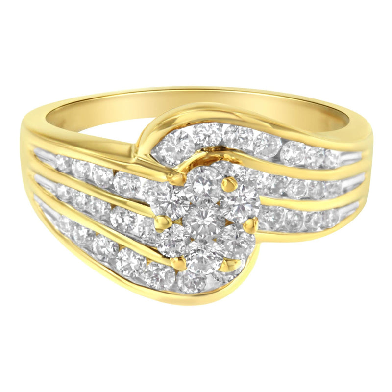 14K Yellow Gold Diamond Cocktail Bypass Ring (1 1/2 Cttw, H-I Color, SI2-I1 Clarity) 14K Yellow Gold Diamond Cocktail Bypass Ring (1 1/2 Cttw, H-I Color, SI2-I1 Clarity)-0