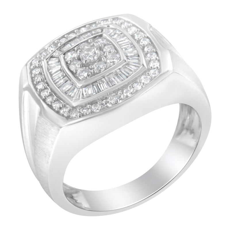 14K White Gold Men's Diamond Band Ring (1 cttw, H-I Color, SI1-I2 Clarity) 14K White Gold Men's Diamond Band Ring (1 cttw, H-I Color, SI1-I2 Clarity)-0