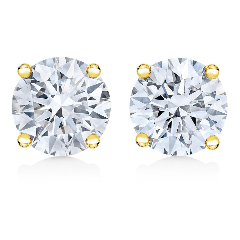 14K Gold 1/2 Cttw Round Brilliant Cut Lab Grown Diamond 4-Prong Classic Solitaire Stud Earrings 14K Gold 1/2 Cttw Round Brilliant Cut Lab Grown Diamond 4-Prong Classic Solitaire Stud Earrings-0