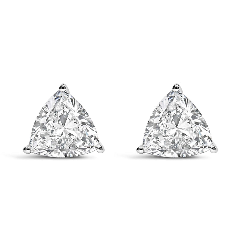 14K White Gold Trillion Cut Lab Grown Diamond 3-Prong Classic Solitaire Stud Earrings (F-G Color, VS1-VS2 Clarity) 14K White Gold Trillion Cut Lab Grown Diamond 3-Prong Classic Solitaire Stud Earrings (F-G Color, VS1-VS2 Clarity)-0