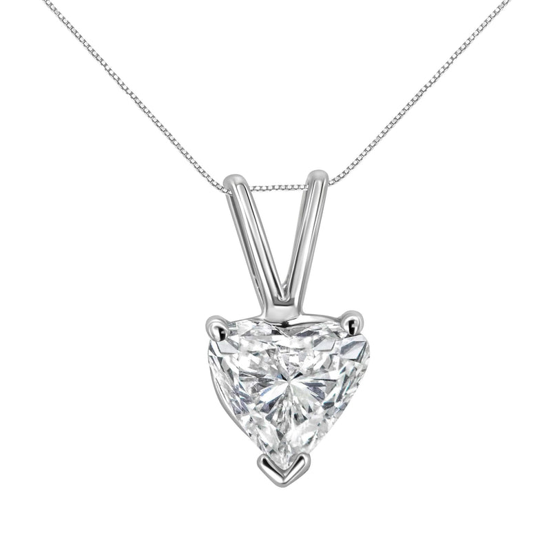 14K White Gold 3-Prong Set Heart Shaped Solitaire Lab Grown Diamond 18 14K White Gold 3-Prong Set Heart Shaped Solitaire Lab Grown Diamond 18