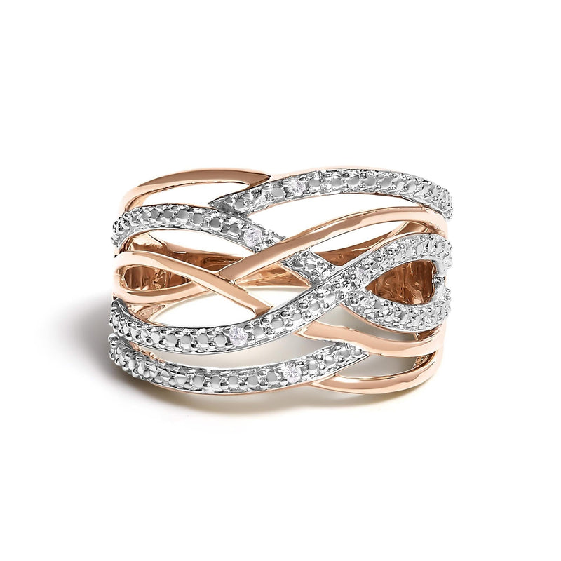 .925 Sterling Silver Diamond Accent Crossover Ring (I-J Color, I2-I3 Clarity) .925 Sterling Silver Diamond Accent Crossover Ring (I-J Color, I2-I3 Clarity)-2