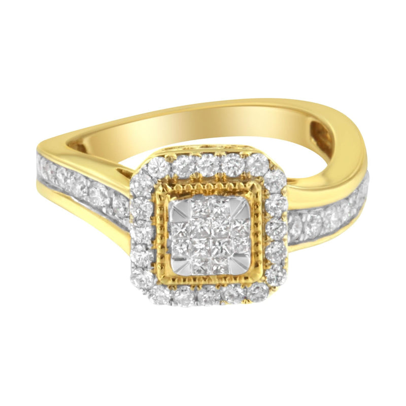 10KT Yellow Gold Diamond Cocktail Ring (5/8 cttw, H-I Color, SI2-I1 Clarity) 10K yellow gold cocktail ring with H-I color SI2 clarity diamonds