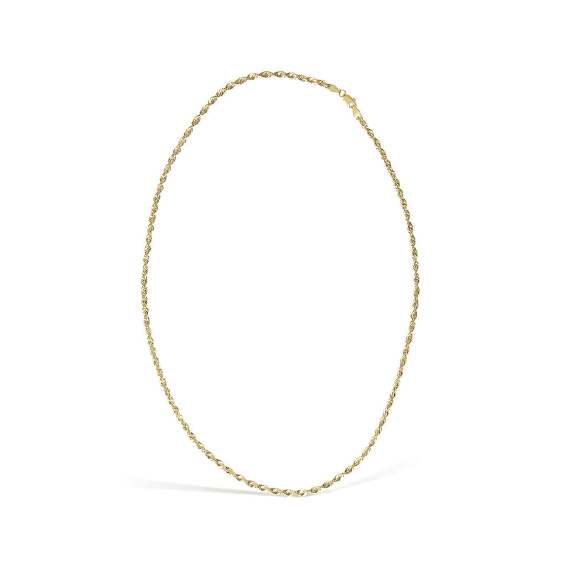 Men's Solid 10K Yellow Gold 3.2mm Light Rope Chain Necklace Men's Solid 10K Yellow Gold 3.2mm Light Rope Chain Necklace-0