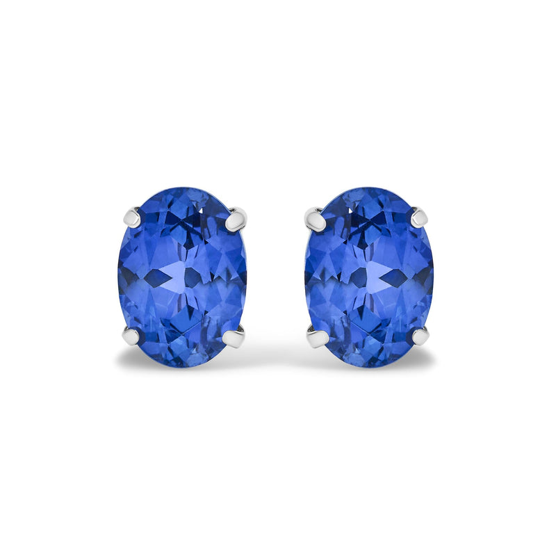 Platinum 5X7 MM Lab Created Blue Sapphire Oval Solitaire Stud Earrings Platinum 5X7 MM Lab Created Blue Sapphire Oval Solitaire Stud Earrings-0