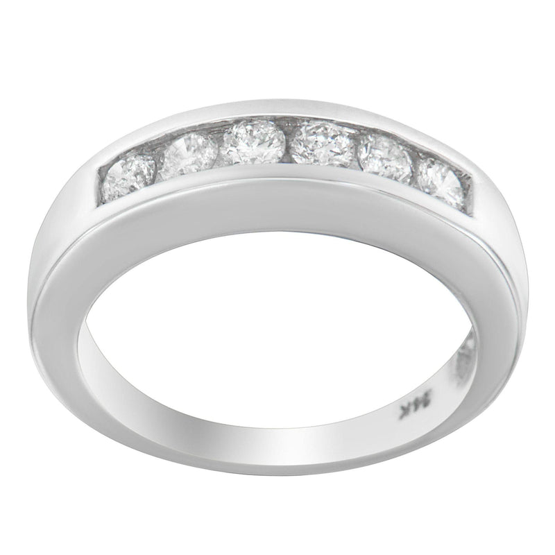 14K White Gold 3/4ct. TDW Diamond Channel Band Ring (H-I, I1-I2) 14K white gold ring with channel-set round diamonds