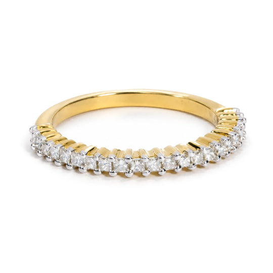 10K Yellow Gold Plated .925 Sterling Silver 1/3 Cttw Diamond Band Ring