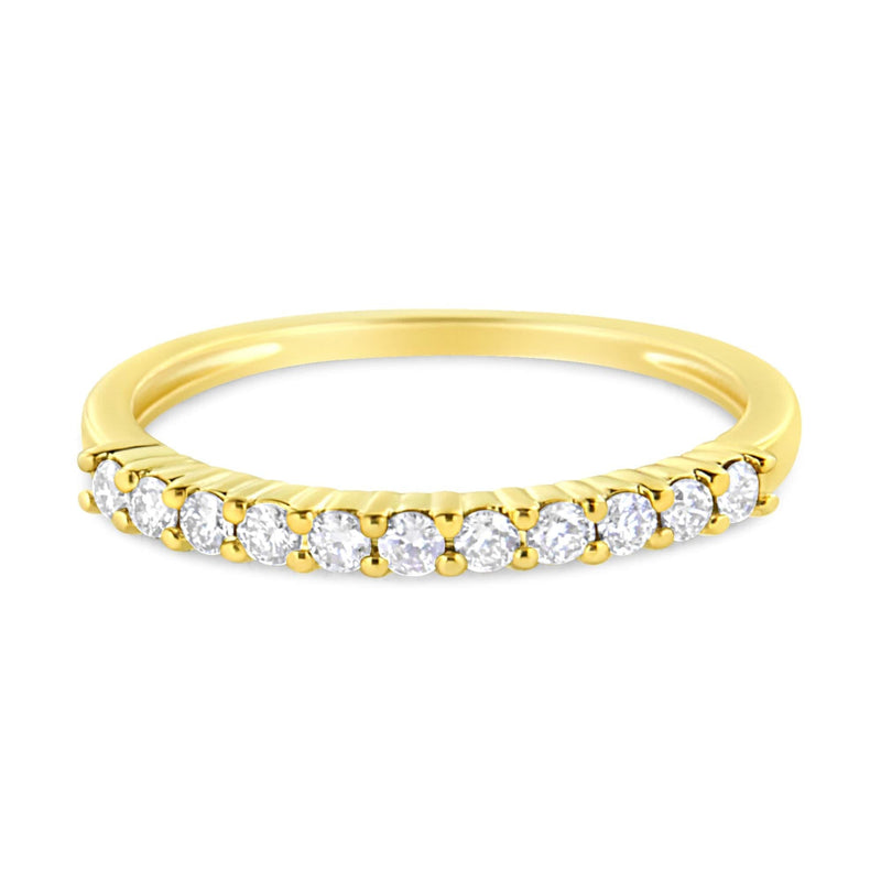 IGI Certified 1/4 Cttw Diamond 10K Yellow Gold Prong Set Fluted Band Style Ring (I-J Color, I2-I3 Clarity) IGI Certified 1/4 Cttw Diamond 10K Yellow Gold Prong Set Fluted Band Style Ring (I-J Color, I2-I3 Clarity)-0