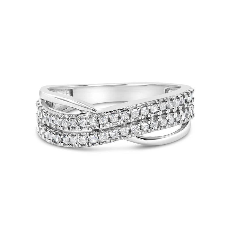 10K White Gold 1/2 Cttw Princess Diamond Split Shank Band Ring 10K White Gold 1/2 Cttw Princess Diamond Split Shank Band Ring-0