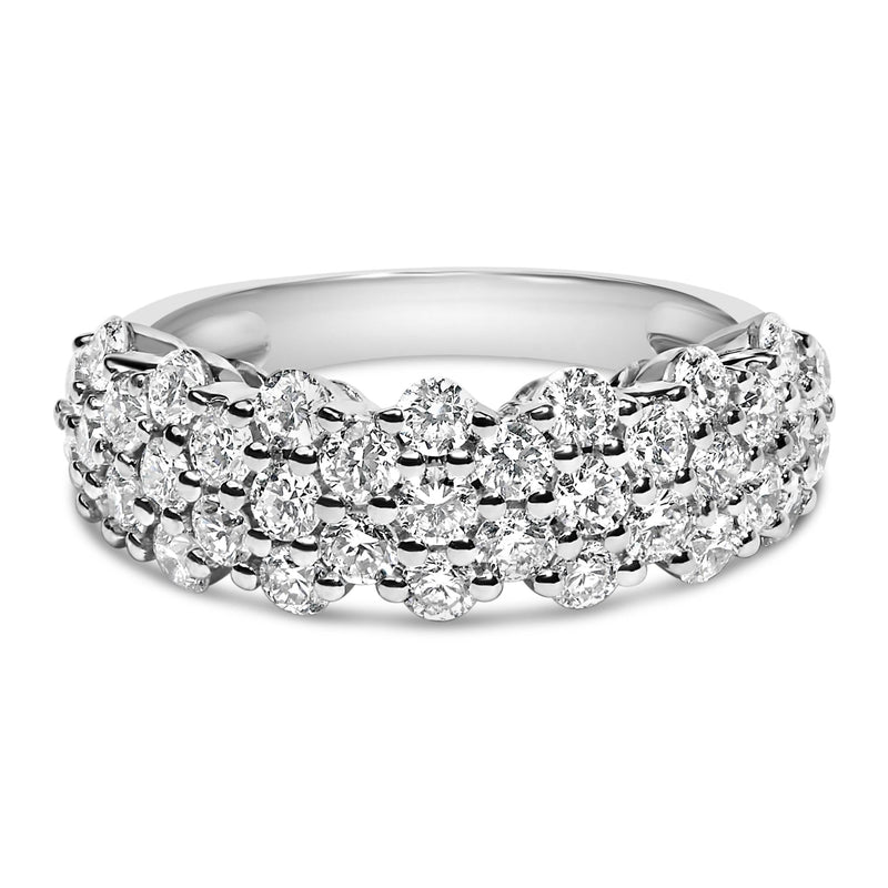 .925 Sterling Silver 2.0 cttw Lab Grown Diamond Scattered Band Ring (F-G Color, VS1-VS2 Clarity) .925 Sterling Silver 2.0 cttw Lab Grown Diamond Scattered Band Ring (F-G Color, VS1-VS2 Clarity)-0