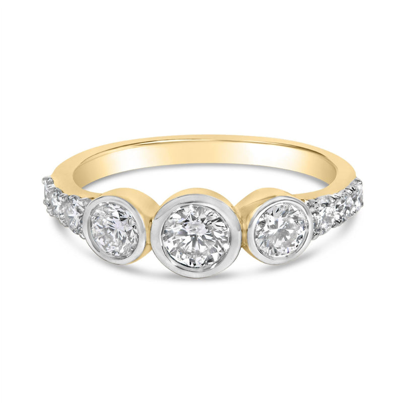 10K Yellow Gold Plated .925 Sterling Silver 1.0 Cttw Lab Grown Diamond Bezel Set Ring 10K Yellow Gold Plated .925 Sterling Silver 1.0 Cttw Lab Grown Diamond Bezel Set Ring-0