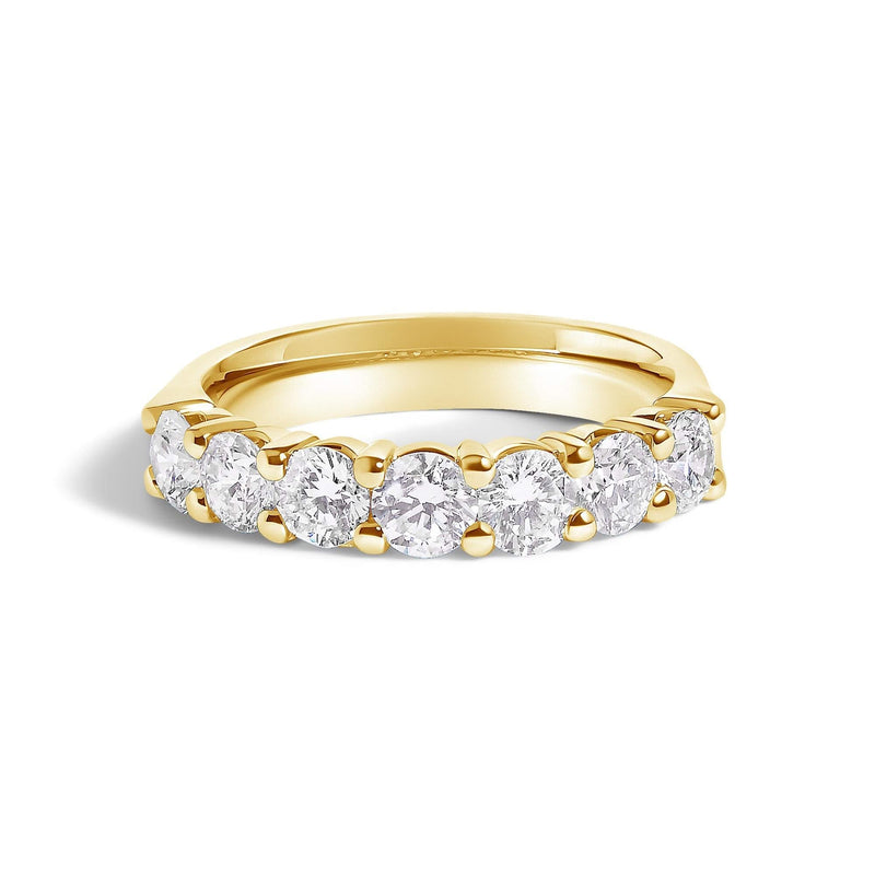14K Gold 1 1/2 Cttw Diamond 7 Stone Band Ring 14K gold ring with 7 round diamond stones set in a row