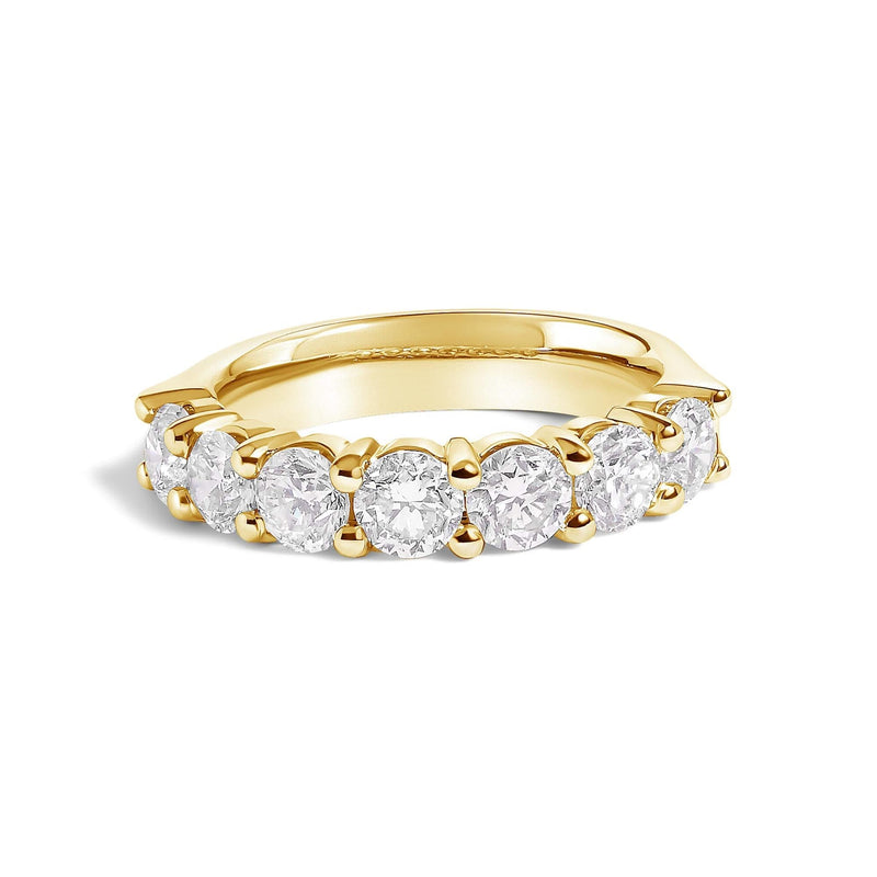 14K Gold 2. 0 Cttw Diamond 7 Stone Band Ring 14K gold ring with 7 round diamond stones in a single row