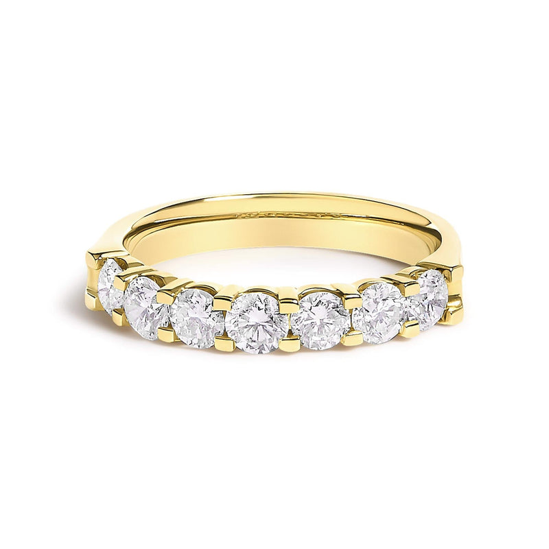 14K Gold 1.0 Cttw Diamond 7 Stone Band Ring 14K gold ring with 7 round diamond stones set in a row