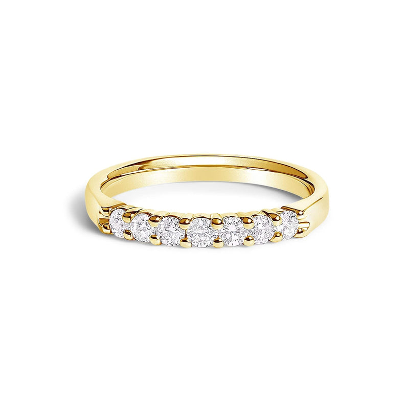 14K Gold 1/3 Cttw Diamond 7 Stone Band Ring 14K gold ring with 7 round diamond stones in a straight row