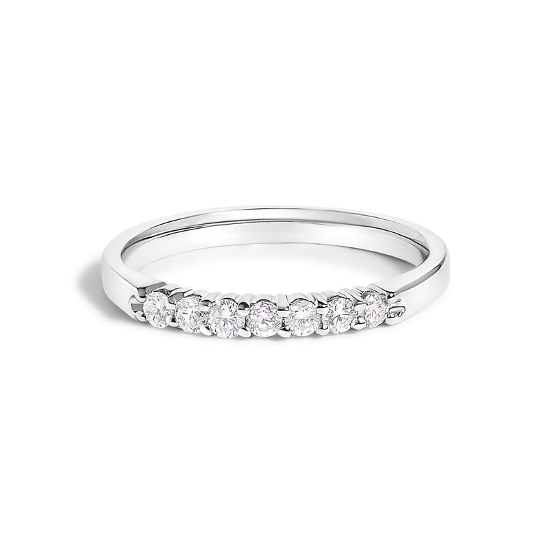 14K Gold 1/4 Cttw Diamond 7 Stone Band Ring, view 2