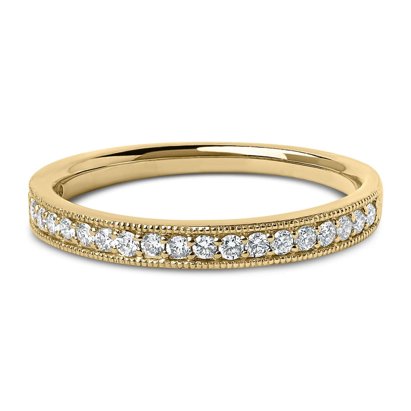 14K Gold 1/4 Cttw Round Diamond Milgrain Wedding Band 14K Gold 1/4 Cttw Round Diamond Milgrain Wedding Band-1