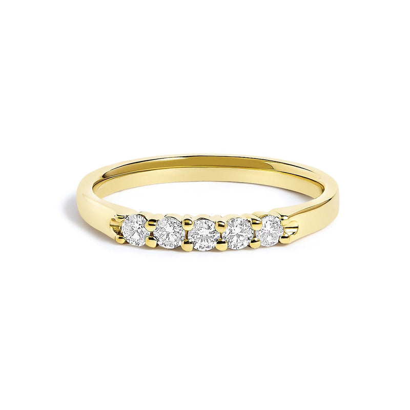 14K Gold 1/4 Cttw Diamond 5 Stone Band Ring 14K gold ring with 5 round diamond stones set in a row