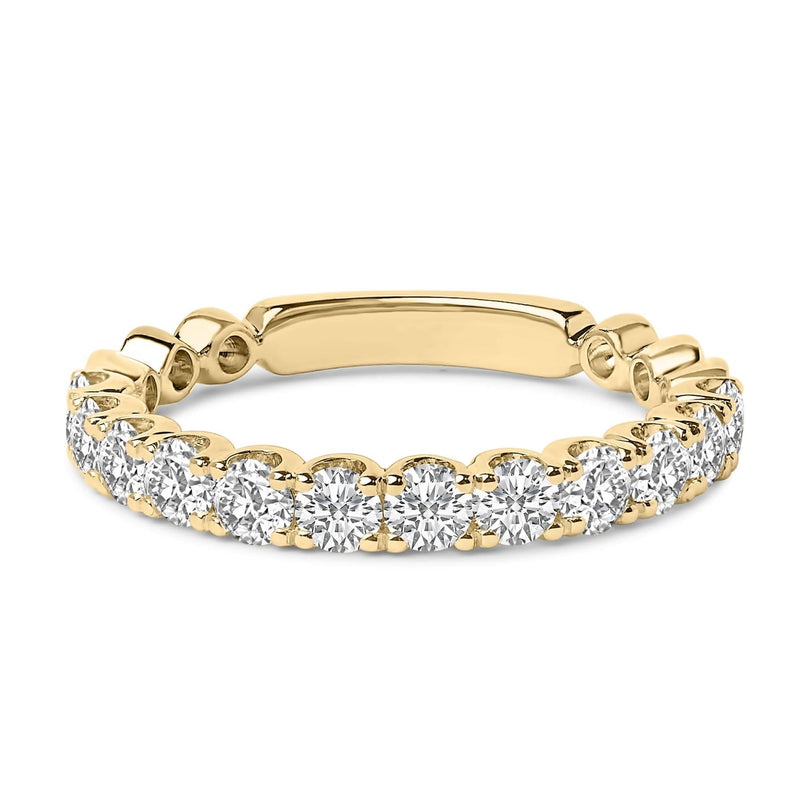 14K Gold 1.00 Cttw Round Diamond Prong Set Wedding Band 14K gold ring with round diamond stones in prong settings