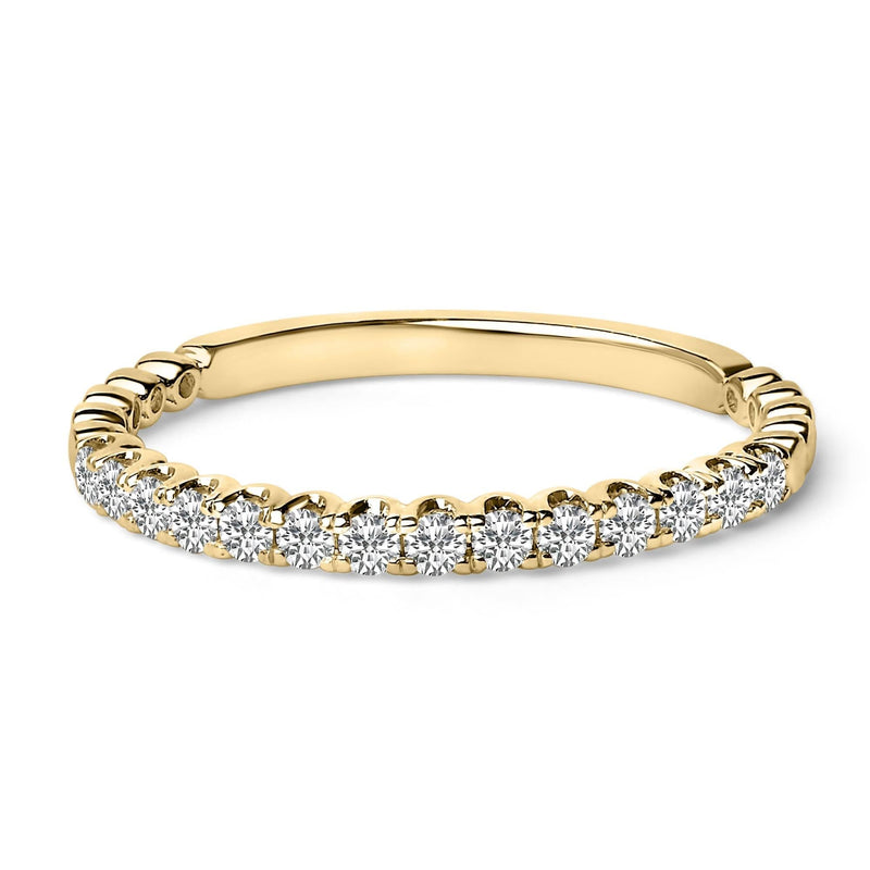 14K Gold 1/4 Cttw Round Diamond Prong Set Wedding Band 14K gold wedding band with a row of round prong-set diamond stones