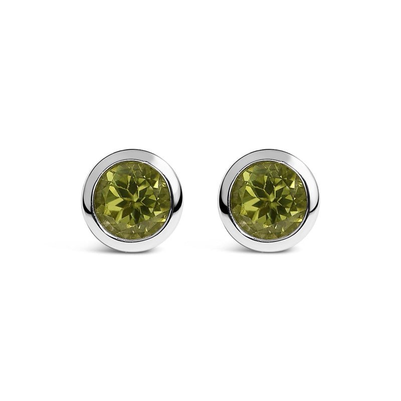 .925 Sterling Silver 6MM Bezel Set Created Gemstone Solitaire Stud Earrings .925 Sterling Silver 6MM Bezel Set Created Gemstone Solitaire Stud Earrings-2