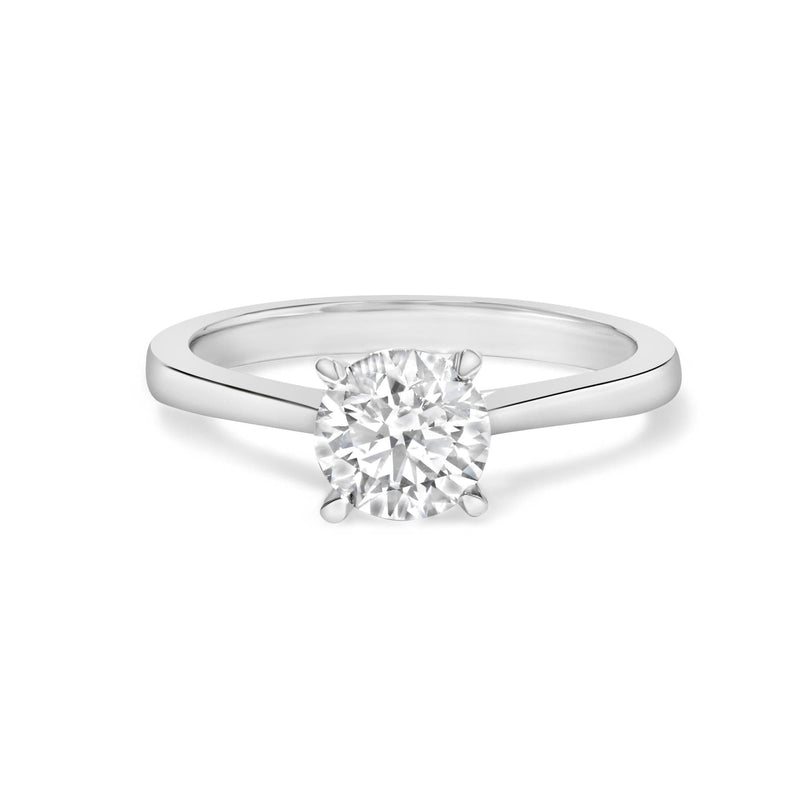 14K White Gold 1.0 Cttw Round Lab Grown Diamond Eagle Claw 4-Prong Set Solitaire Engagement Ring (F-G Color, VS2-SI1 Clarity) 14K white gold ring with 1 round diamond stone in eagle-claw prong setting