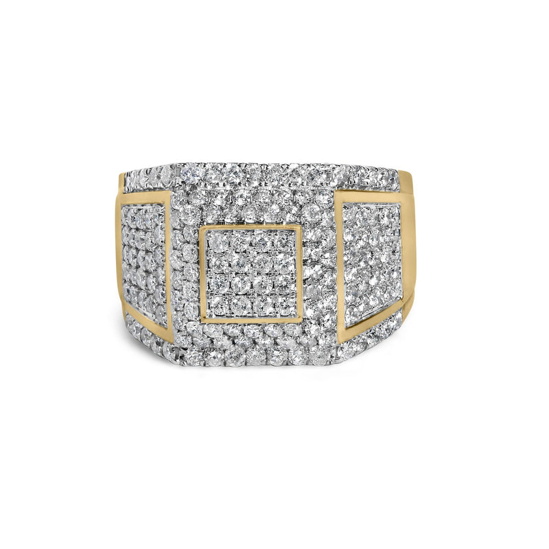 10K Yellow Gold 2-1/2 Cttw Diamond Pave Geometric Cocktail Ring 10K Yellow Gold 2-1/2 Cttw Diamond Pave Geometric Cocktail Ring-0