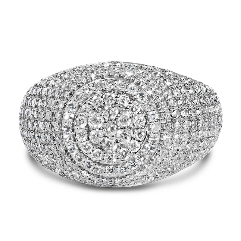 Men's 10K Yellow Gold 1 1/2 Cttw Diamond Cluster Dome Band Ring Men's 10K Yellow Gold 1 1/2 Cttw Diamond Cluster Dome Band Ring-0