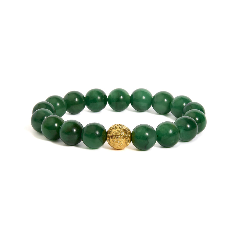 18K Yellow Gold Aventurine Beaded Charm Bracelet 18K Yellow Gold Aventurine Beaded Charm Bracelet-0