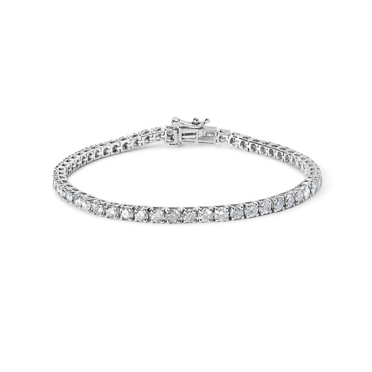 10K White Gold 5.00 Cttw Natural Diamond Tennis Bracelet-0