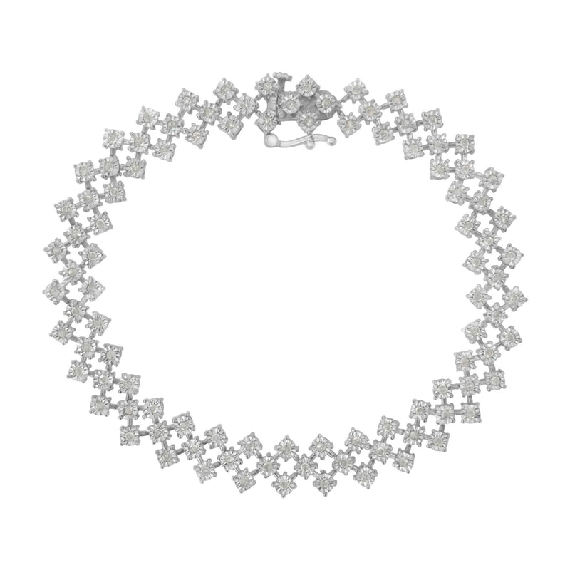 .925 Sterling Silver 1.0 cttw Miracle-Set Round Diamond .925 Sterling Silver 1.0 cttw Miracle-Set Round Diamond