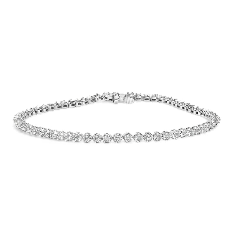 .925 Sterling Silver 2.0 Cttw Diamond 3 Prong Set Tennis Bracelet .925 Sterling Silver 2.0 Cttw Diamond 3 Prong Set Tennis Bracelet-0