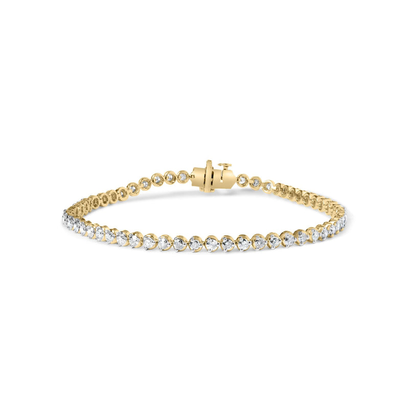10K Yellow Gold 3.0 Cttw Prong Set Round Diamond Classic Tennis Bracelet 10K Yellow Gold 3.0 Cttw Prong Set Round Diamond Classic Tennis Bracelet-0