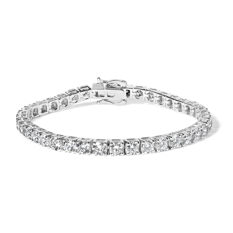 14K White Gold 4-Prong Set Lab Grown Round Diamond Classic Tennis Bracelet 14K White Gold 4-Prong Set Lab Grown Round Diamond Classic Tennis Bracelet-0