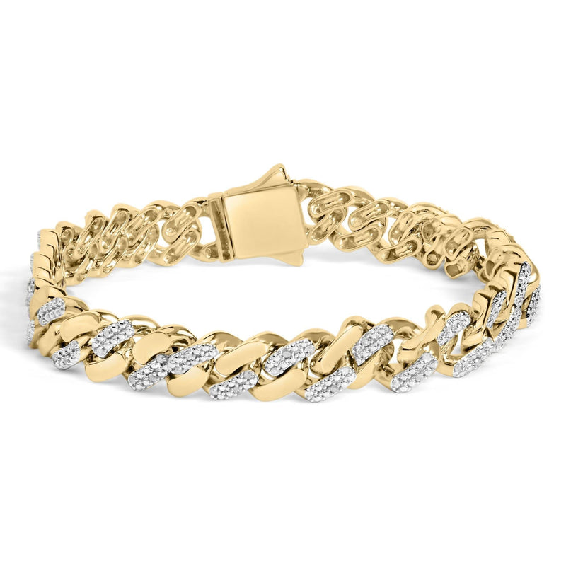 .925 Sterling Silver 1/2 Cttw Diamond Cuban Curb Chain Bracelet (I-J Color, I3 Clarity)- 8.5 .925 Sterling Silver 1/2 Cttw Diamond Cuban Curb Chain Bracelet (I-J Color, I3 Clarity)- 8.5