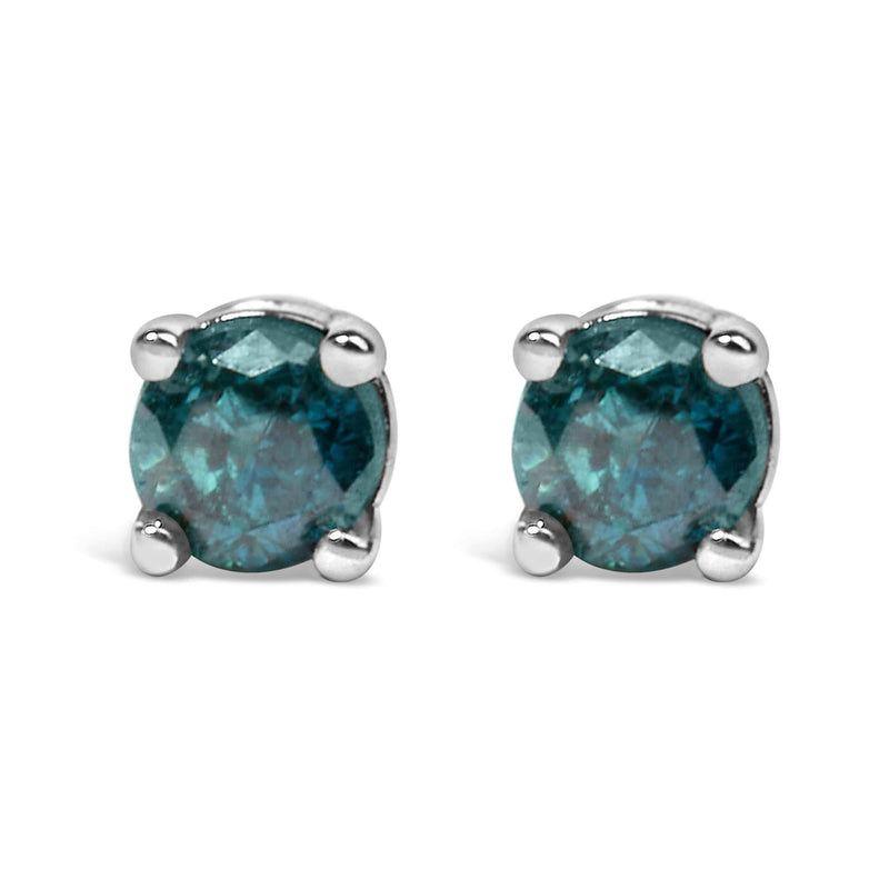 .925 Sterling Silver 0.15 Cttw Round Brilliant-Cut Diamond Classic 4-Prong Stud Earrings 925 sterling silver stud earrings with 2 round diamond stones