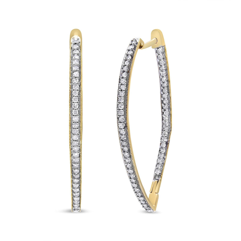 10k Yellow Gold Round Cut Diamond Earrings (1 cttw, I-J Color, I2-I3 Clarity) 10K yellow gold earrings with round diamond stones, 1 carat total