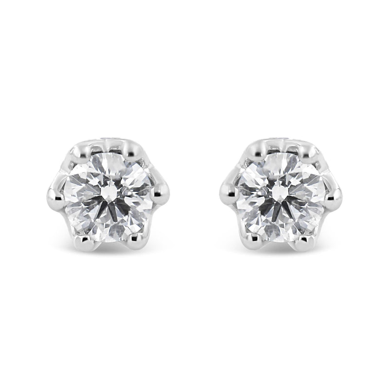 14K Gold 1/2 Cttw Round Diamond Crown Stud Earring (I-J Color, I1-I2 Clarity) 14K Gold 1/2 Cttw Round Diamond Crown Stud Earring (I-J Color, I1-I2 Clarity)-1