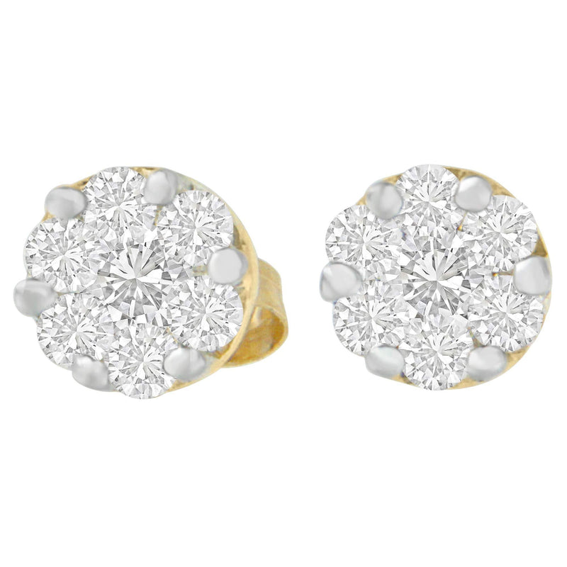 14K Yellow Gold 3/4 cttw Round Cut Diamond Stud Earring (I-J, SI2-I1) 14K yellow gold ring with round diamond stones totaling 4 ct