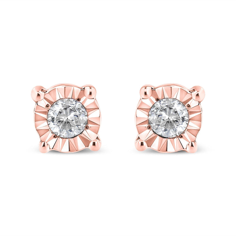.925 Sterling Silver 1/10 Cttw Round Brilliant-Cut Diamond Miracle-Set Stud Earrings .925 Sterling Silver 1/10 Cttw Round Brilliant-Cut Diamond Miracle-Set Stud Earrings-1