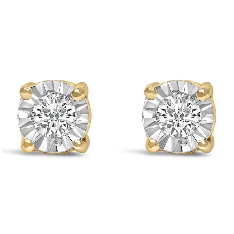 .925 Sterling Silver 1/10 Cttw Round Brilliant-Cut Lab Grown Diamond Miracle-Set Stud Earrings (F-G Color, VS1-VS2 Clarity) .925 Sterling Silver 1/10 Cttw Round Brilliant-Cut Lab Grown Diamond Miracle-Set Stud Earrings (F-G Color, VS1-VS2 Clarity)-1