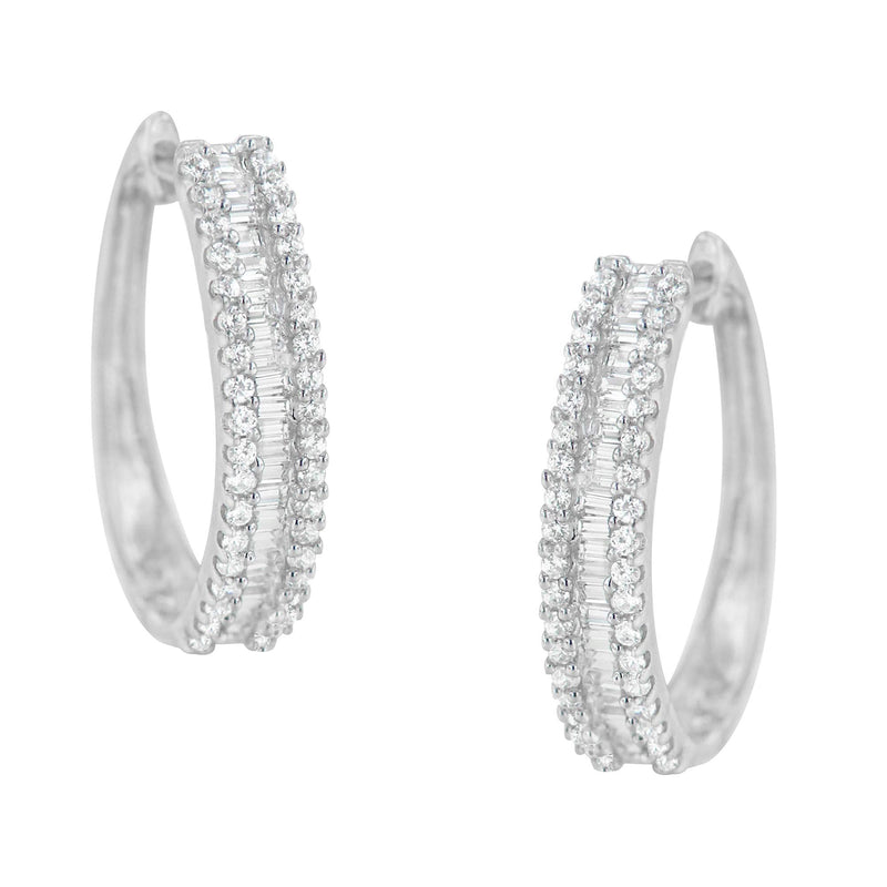 10K White Gold Diamond Hoop Earrings (3/4 cttw, I-J Color, I2-I3 Clarity) 10K White Gold Diamond Hoop Earrings (3/4 cttw, I-J Color, I2-I3 Clarity)-0